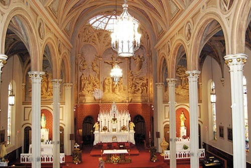 St. Francis Xavier Church Overall Trompe L'oeil Ceiling